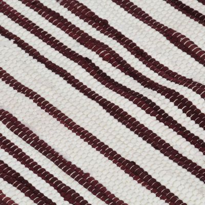 vidaXL Ručne tkaný koberec Chindi vínovo-biely 200x290 cm bavlnený