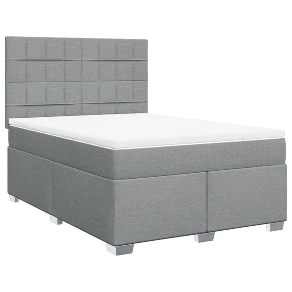 vidaXL Boxspring posteľ s matracom bledosiv&aacute; 140x200 cm l&aacute;tka