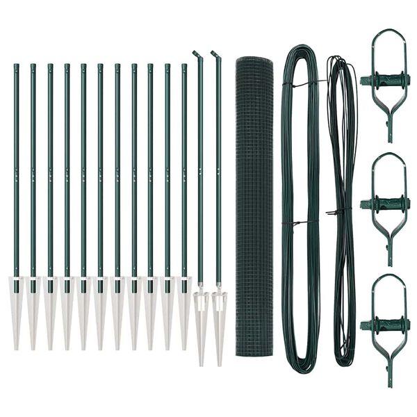 vidaXL Stĺp na plot. Zelen&aacute; 25 x 1,4 m (25 x 25 mm pletivo) Ocel a PVC