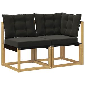 vidaXL Vonkaj&scaron;ia stredn&aacute; a rohov&aacute; pohovka s vank&uacute;&scaron;om 2 Kus Biela