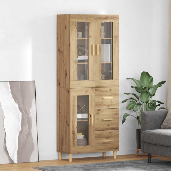 vidaXL Highboard Remeseln&yacute; dub 69,5 x 34 x 180 cm Kompozitn&eacute; drevo