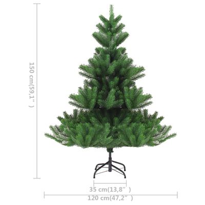 vidaXL Umelý vianočný stromček jedľa Nordmann LED a gule zelený 150 cm