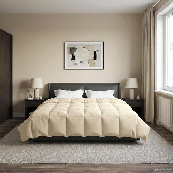 vidaXL Letn&aacute; prikr&yacute;vka &Scaron;nurovan&yacute; Kr&eacute;mov&aacute; 220 x 260 cm Mikrovl&aacute;kno