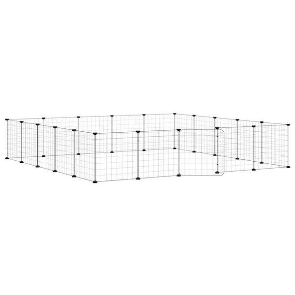VidaXL 20-panelov&aacute; klietka pre dom&aacute;ce zvierat&aacute; čierna 35x35 cm oceľ
