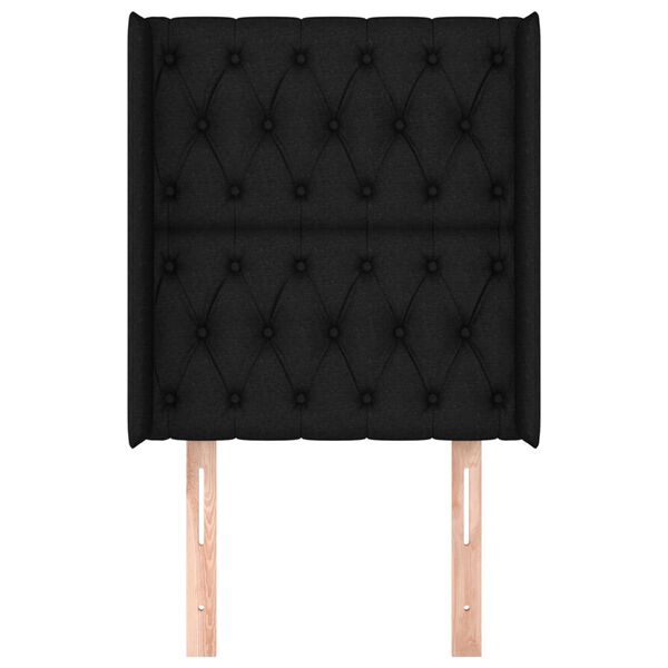 vidaXL Čelo postele so záhybmi čierne 83x16x118/128 cm látka