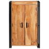 vidaXL Vysok&aacute; skrinka so dverami Hned&aacute; Mas&iacute;vna ak&aacute;ciov&aacute; drevo a kov