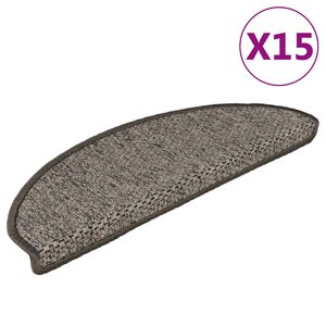 vidaXL Samolepiace n&aacute;&scaron;ľapy na schody, sisalov&yacute; vzhľad 15 ks 65x21x4 cm