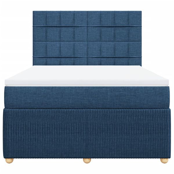vidaXL Posteľn&yacute; r&aacute;m boxspring s matracom modr&yacute; 160x200 cm l&aacute;tka
