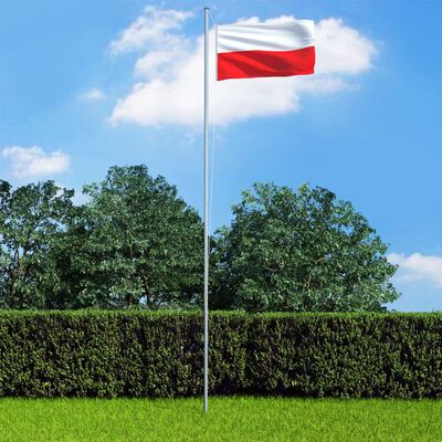 vidaXL Poľská vlajka a stĺp 4 m hliníkový