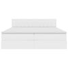 vidaXL Postel s &uacute;ložn&yacute;m prostorem a LED svetlom Čist&aacute; biela Umel&aacute; koža