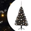 vidaXL Umel&yacute; predsvieten&yacute; vianočn&yacute; stromček Čierna 120 cm PVC