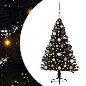vidaXL Umel&yacute; predsvieten&yacute; vianočn&yacute; stromček Čierna 120 cm PVC