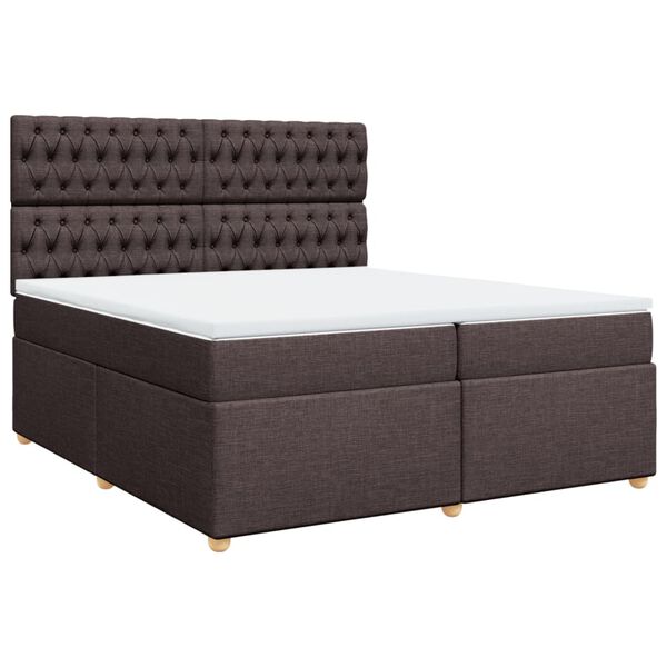 vidaXL Boxspring posteľ s matracom tmavohned&aacute; 200x200 cm l&aacute;tka