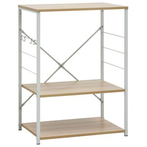 vidaXL Skrinka na mikrovlnku biela+dub 60x39,6x79,5cm kompozitn&eacute; drevo