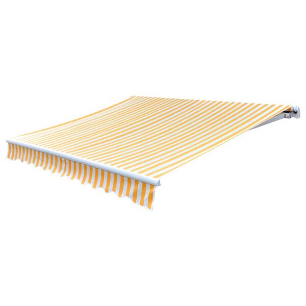 vidaXL Tieniaca plachta na mark&iacute;zu, pl&aacute;ten&aacute;, oranžovo biela 500x300 cm