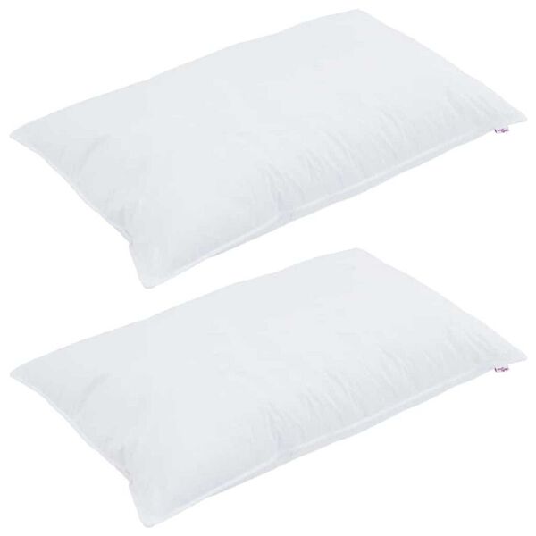 vidaXL Vankúš s vankúšom 2 pcs Biela 40 x 80 cm Bavlna