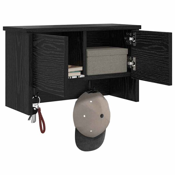 vidaXL Vešiak na stenu Čierny dub 50 x 20 x 30 cm Kompozitné drevo