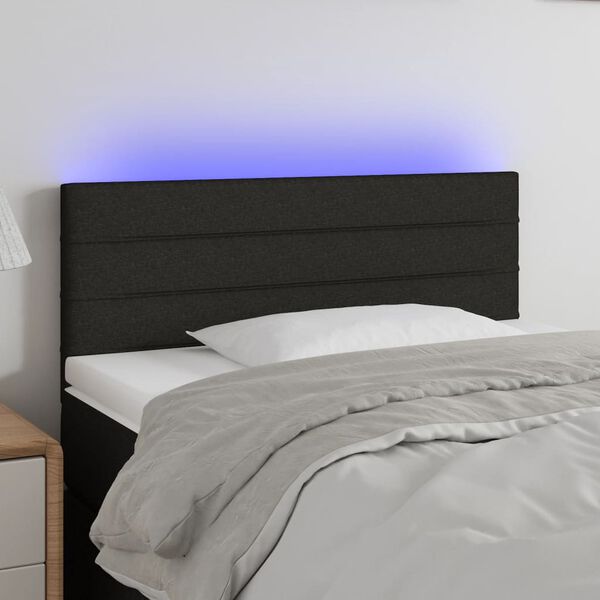 vidaXL Čelo postele s LED čierne 80x5x78/88 cm l&aacute;tka
