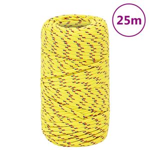 vidaXL Lodn&eacute; lano žlt&eacute; 2 mm 25 m polypropyl&eacute;n