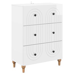 vidaXL Z&aacute;suvkov&yacute; kabinet Biela s vysok&yacute;m leskom 66 x 34,5 x 90 cm
