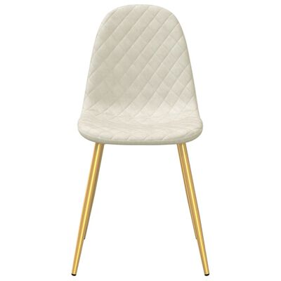 vidaXL Jedálenské stoličky 2 ks, krémovo biele, zamat