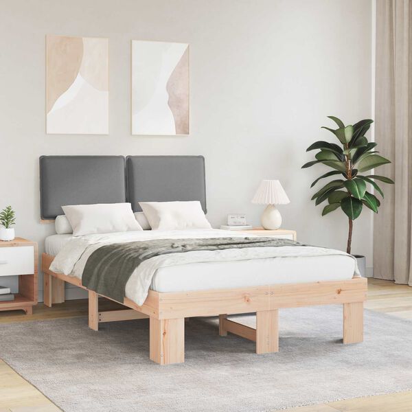 vidaXL Rám postele s čalúneným čelom Svetlosivá 120 x 190 cm