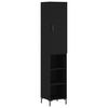 vidaXL Vysok&aacute; skrinka čierna 34,5x34x180 cm spracovan&eacute; drevo