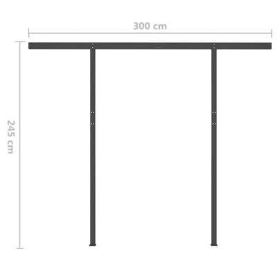 vidaXL Zaťahovacia markíza so stĺpikmi 3,5x2,5 m oranžovo-hnedá