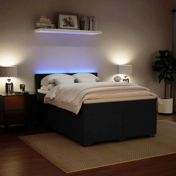 vidaXL Posteľn&yacute; r&aacute;m boxspring s matracom čierny 140x200 cm zamat