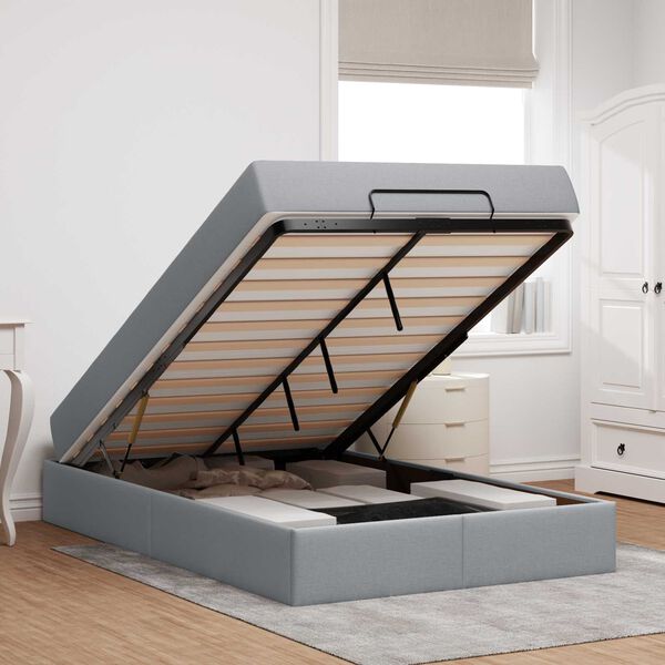 vidaXL R&aacute;m postele s matracom s matracmi 2 pcs Svetlosiv&aacute; l&aacute;tka