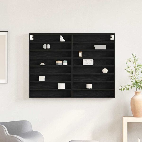 vidaXL Vitr&iacute;na N&aacute;stenn&yacute; Čierny dub 100 x 8,5 x 75 cm Kompozitn&eacute; drevo