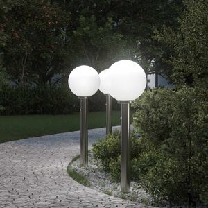 vidaXL Stĺpikov&eacute; svetl&aacute; so senzorom 3 ks 80 cm nehrdzavej&uacute;ca oceľ IP44