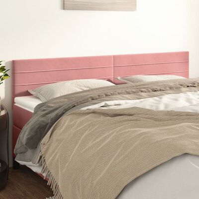 vidaXL Čelá postele 2 ks ružové 80x5x78/88 cm zamat