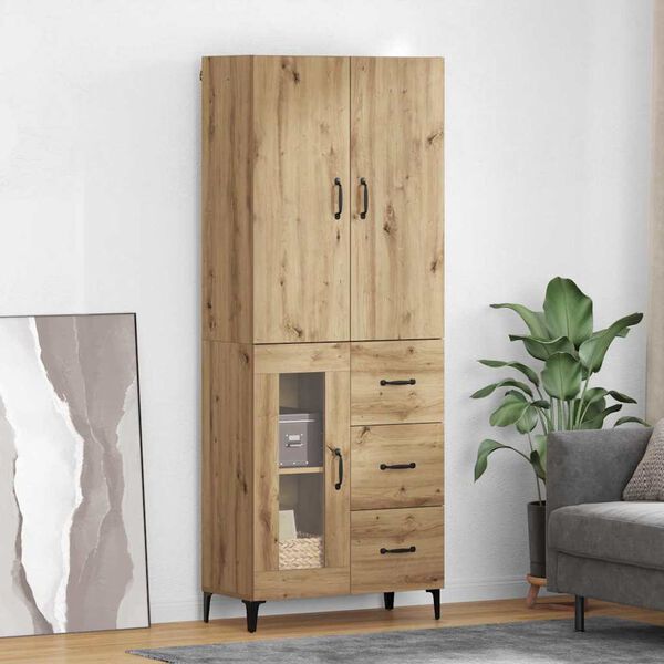 vidaXL Highboard Remeseln&yacute; dub 69,5 x 34 x 180 cm Kompozitn&eacute; drevo