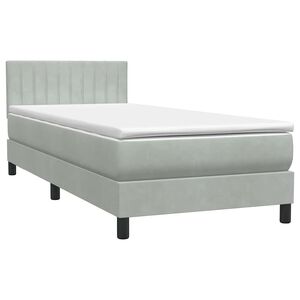 vidaXL Box Spring Posteľ s matracom Svetlosiv&aacute; 90x210 cm Zamat