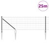 vidaXL Plot s podperou Siv&aacute; 0,8 x 25 m Ocel a PVC