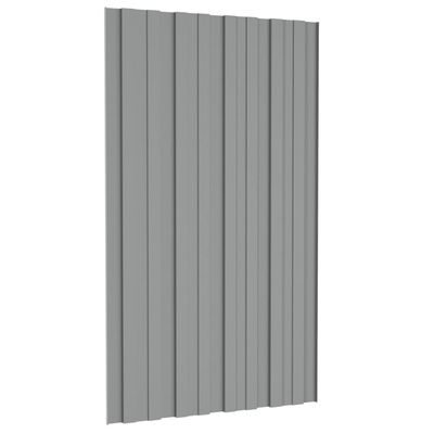 vidaXL Strešné panely 36 ks pozinkovaná oceľ sivé 80x45 cm