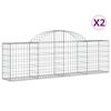 vidaXL Obl&uacute;kov&yacute; gabionov&yacute; k&ocirc;&scaron; 2 ks 200x30x60/80 cm pozinkovan&eacute; železo