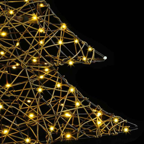 vidaXL Vianočný stromček s 120 LED-i Teplá biela 120 cm Ratan