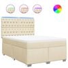 vidaXL Boxspring posteľ s matracom kr&eacute;mov&yacute; 140x190 cm l&aacute;tka