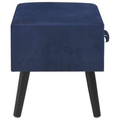 vidaXL Nočný stolík modrý 40x35x40 cm zamatový
