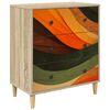 vidaXL Př&iacute;born&iacute;k BONN Retro vlnov&yacute; mot&iacute;v 66 x 36,5 x 75 cm Sonoma