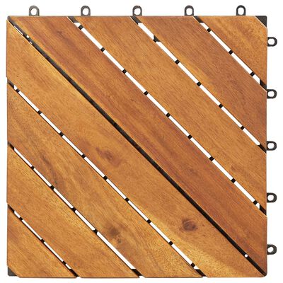 vidaXL Podlahové dlaždice 20 ks hnedé 30x30 cm masívne akáciové drevo