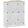 vidaXL &Scaron;atn&iacute;k Corona biely 151,5x52x186 cm borovicov&yacute; mas&iacute;v