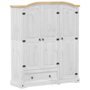 vidaXL &Scaron;atn&iacute;k Corona biely 151,5x52x186 cm borovicov&yacute; mas&iacute;v
