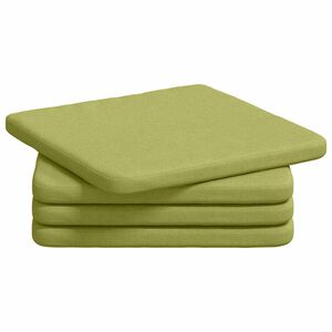 vidaXL Vank&uacute;&scaron;e na sedenie 4 pcs Svetlo zelen&aacute; 40 x 40 x 3 cm l&aacute;tka