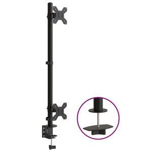 vidaXL Držiak na dva monitory čierny oceľov&yacute; VESA 75/100 mm