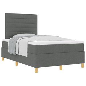 vidaXL Posteľ s pružinov&yacute;m r&aacute;mom Tmavo &scaron;ed&aacute; 120 x 190 cm l&aacute;tka