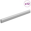 vidaXL Tyč do skrine 12 pcs Strieborn&aacute; 764 x 15 x 29 mm