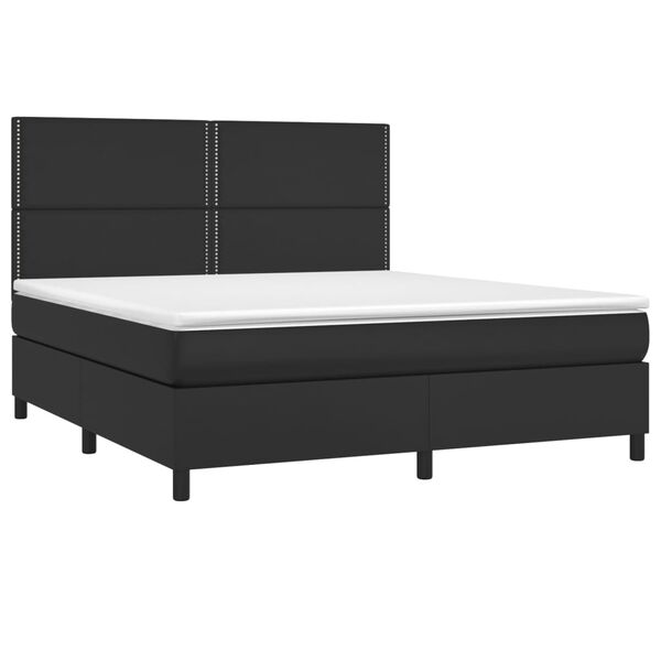 vidaXL Boxspring posteľ s matracom čierna 160x200 cm umel&aacute; koža